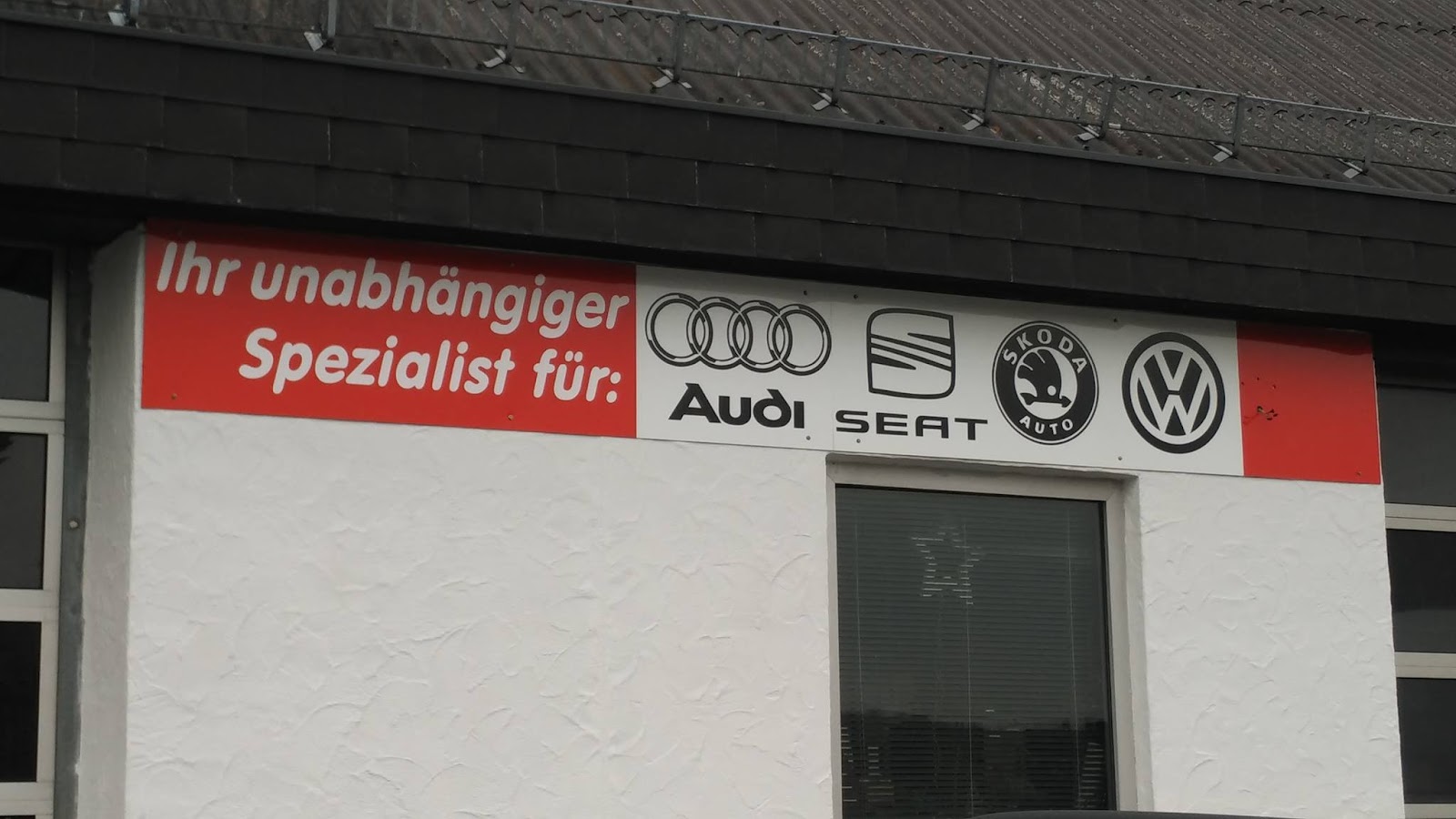 Markenschild: Spezialist für Audi, Seat, Skoda, VW